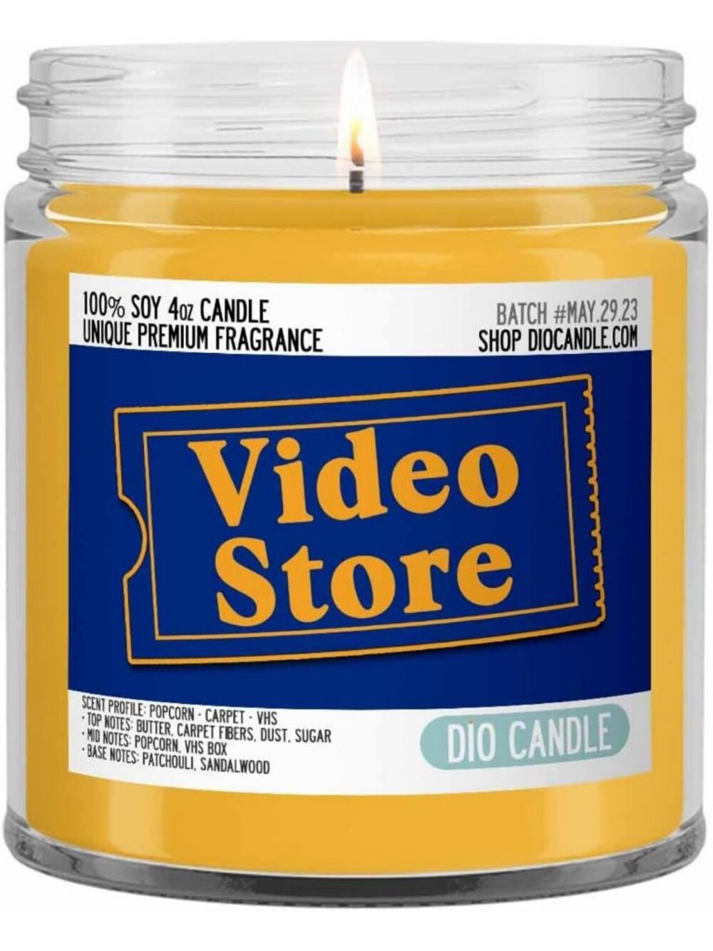 90s Nostalgia Candle - Vegan Soy, 4oz Popcorn & VHS Scented Home Decor